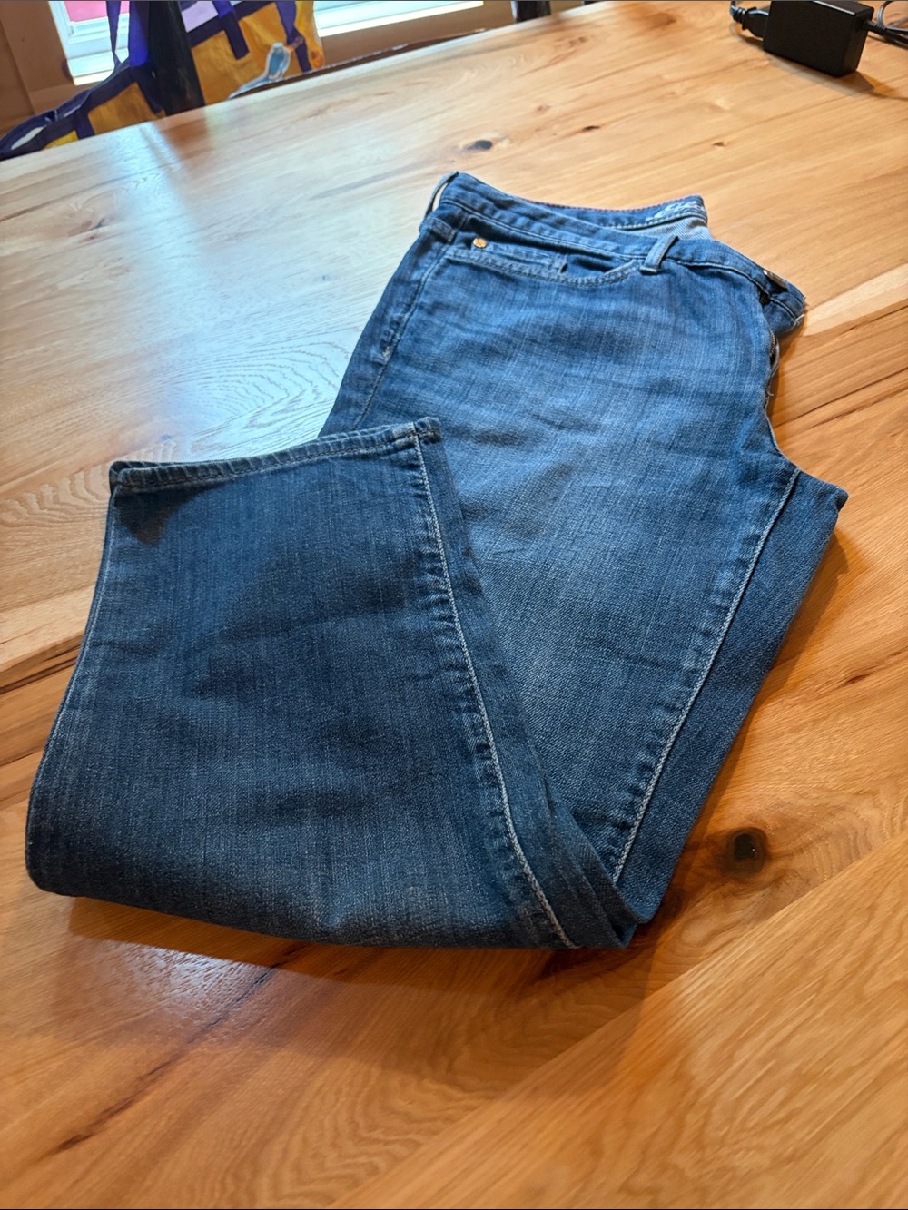 Eddie Bauer Women's Cropped Jeans in Medium Blue Denim